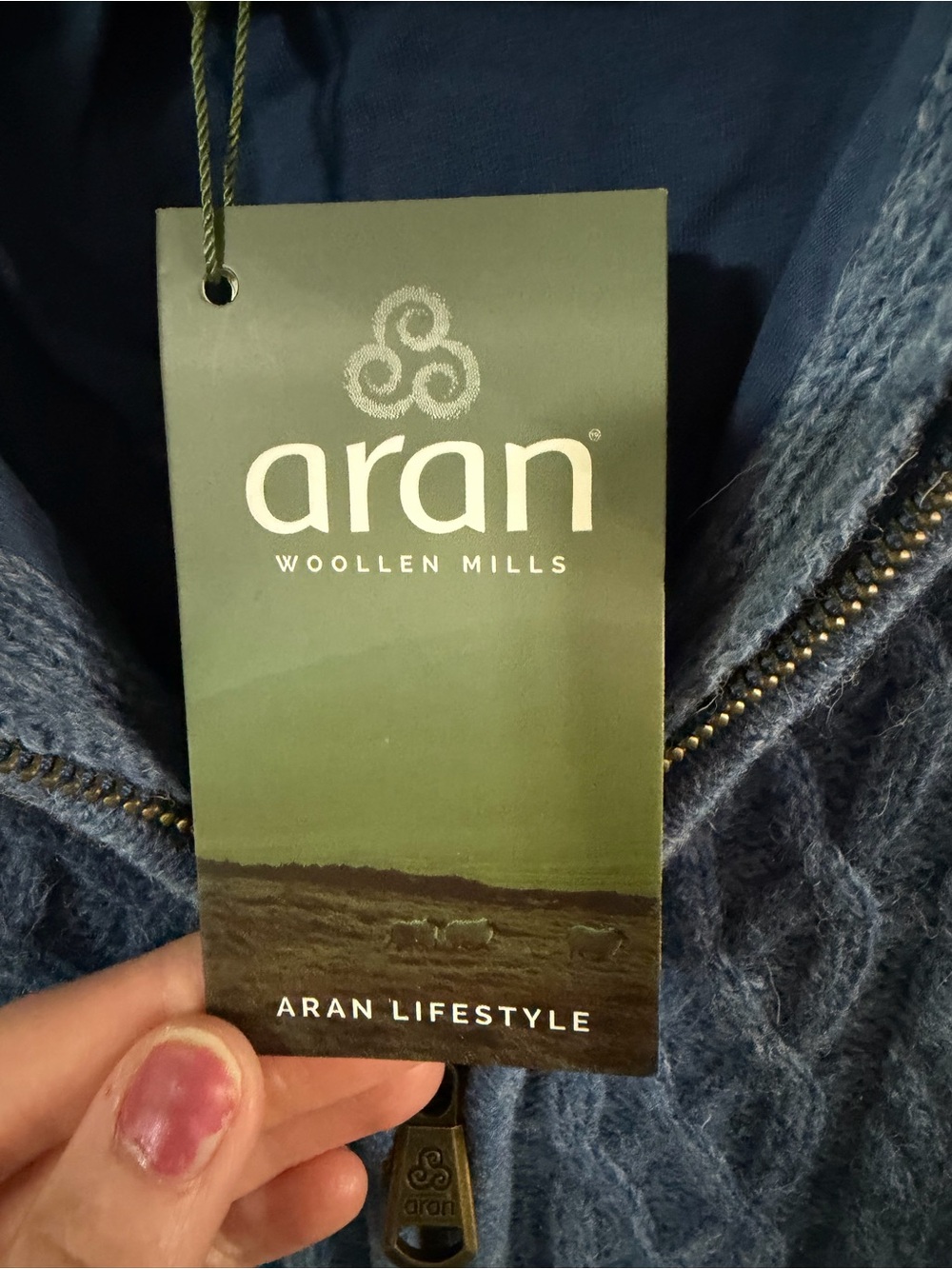 Aran Crafts | NWT Lined Shetland Zipper Cardigan, 100% wool - Picture 6 of 14
